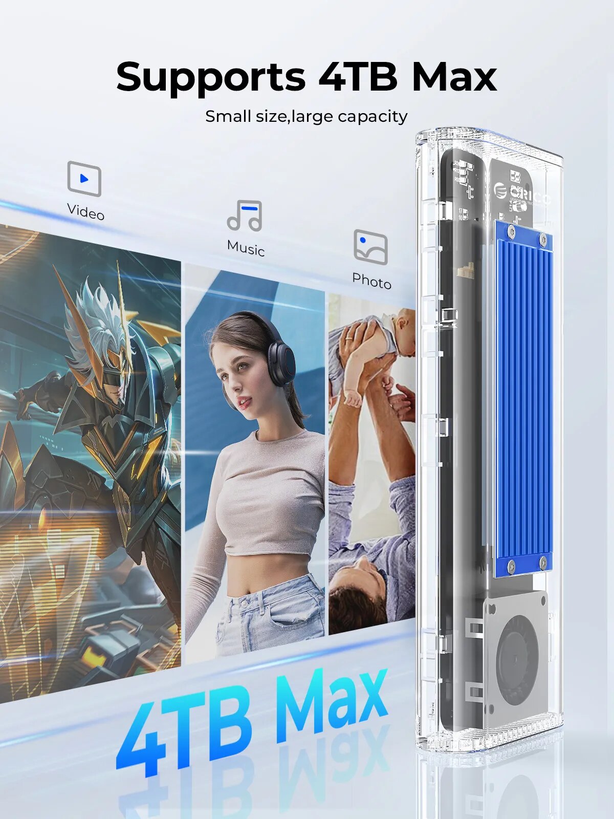 ORICO casing SSD M.2 40Gbps US - Thunderbolt 4 External Ssd 4Tb ulasan dan harga